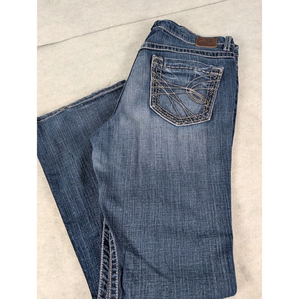BKE Jeans Womens Drew 32x31 Blue Denim Bootcut Distressed Cowgirl Buckle